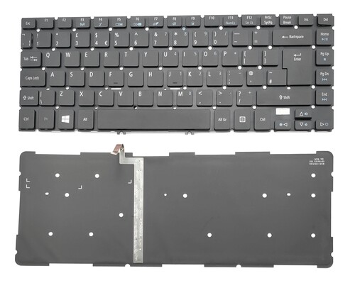 Acer TMP648-M/TMP648-G2-M Keyboard (US-ENGLISH INTERNATIONAL) (BACKLIGHT) & Upper Cover (BLACK)