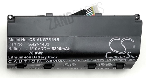 Zand Parts Battery for Asus (15V Li-ion 5200mAh/78.0Wh)